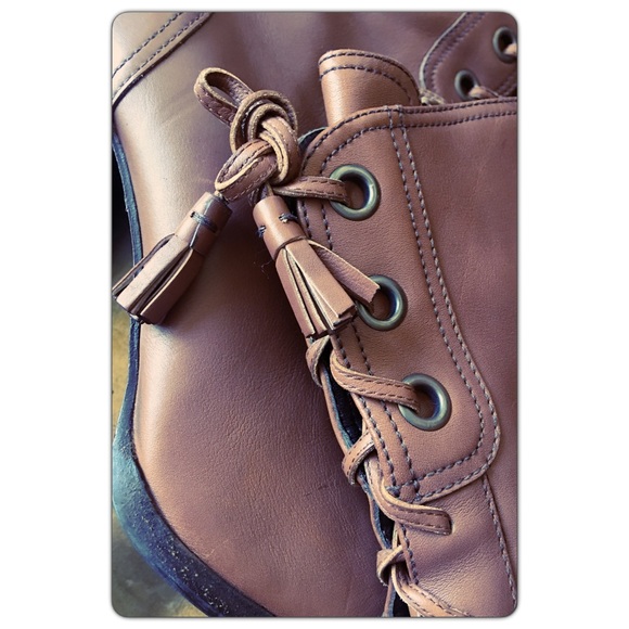 Miu Miu Brown Leather laceup Tall Ankle Booties 39 - Picture 5 of 8